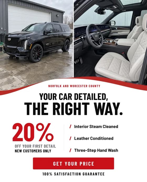 C. Smith Detailing static ad: your car detailed, the right way, 20% off